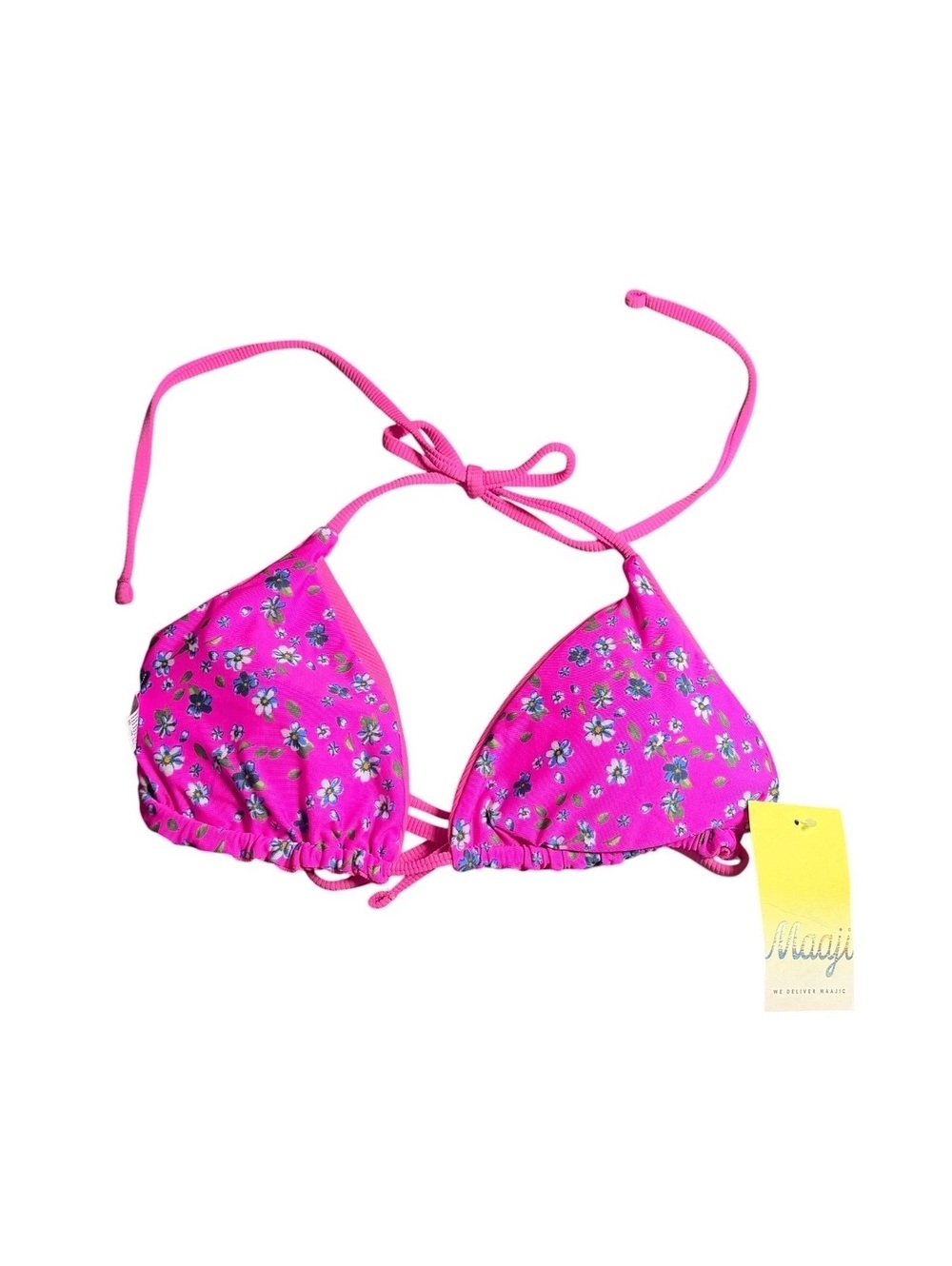 MAAJI reversible string tie slide bikini top size Large NWT